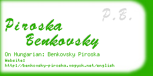 piroska benkovsky business card